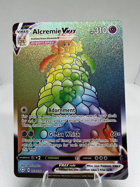 Alcremie VMAX Rainbow Secret Rare 073/072 Shining Fates Pokemon Card