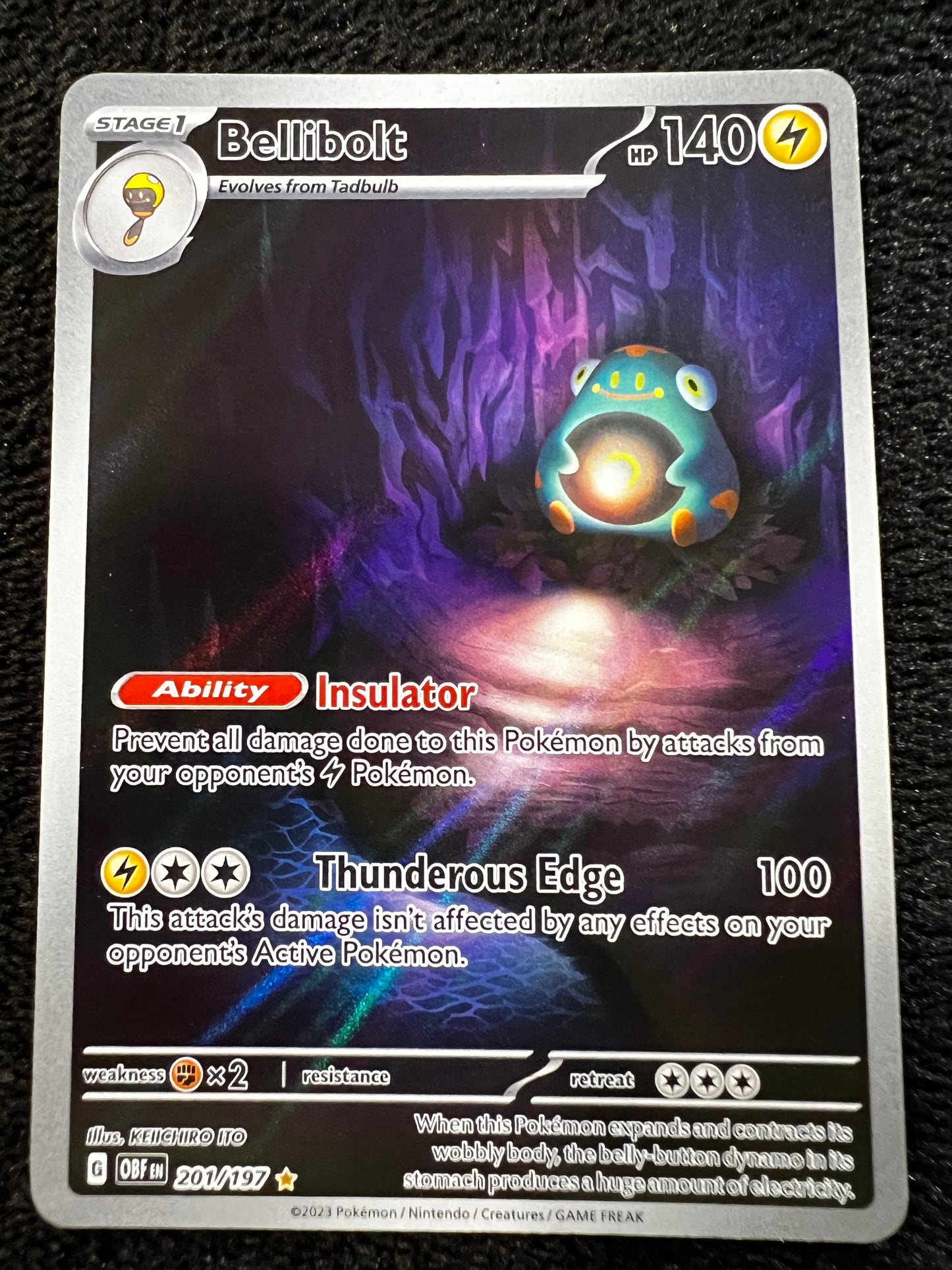 201/197 Bellibolt Holo Illustration Rare Obsidian Flames Pokemon TCG