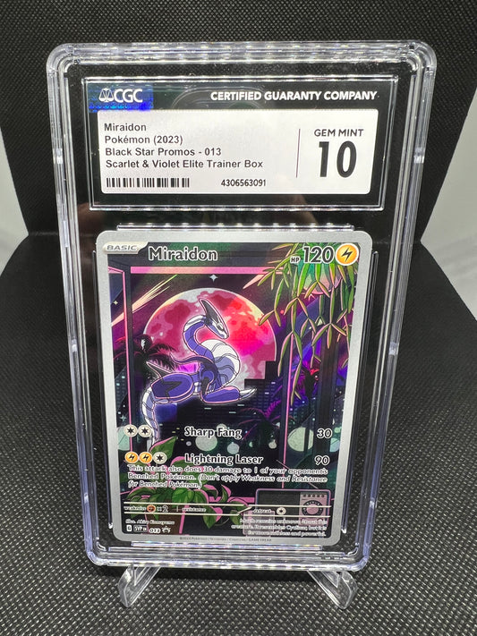 CGC 10 GEM MINT Miraidon SVP013 HOLO PROMO Elite Trainer Box Pokemon Card