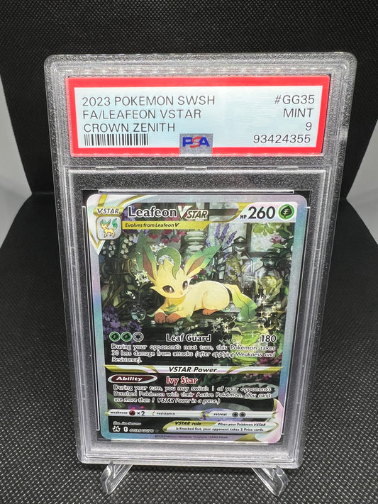 PSA 9 MINT Leafeon VSTAR GG35/GG70 Alt Full Art Crown Zenith 2023 Pokemon